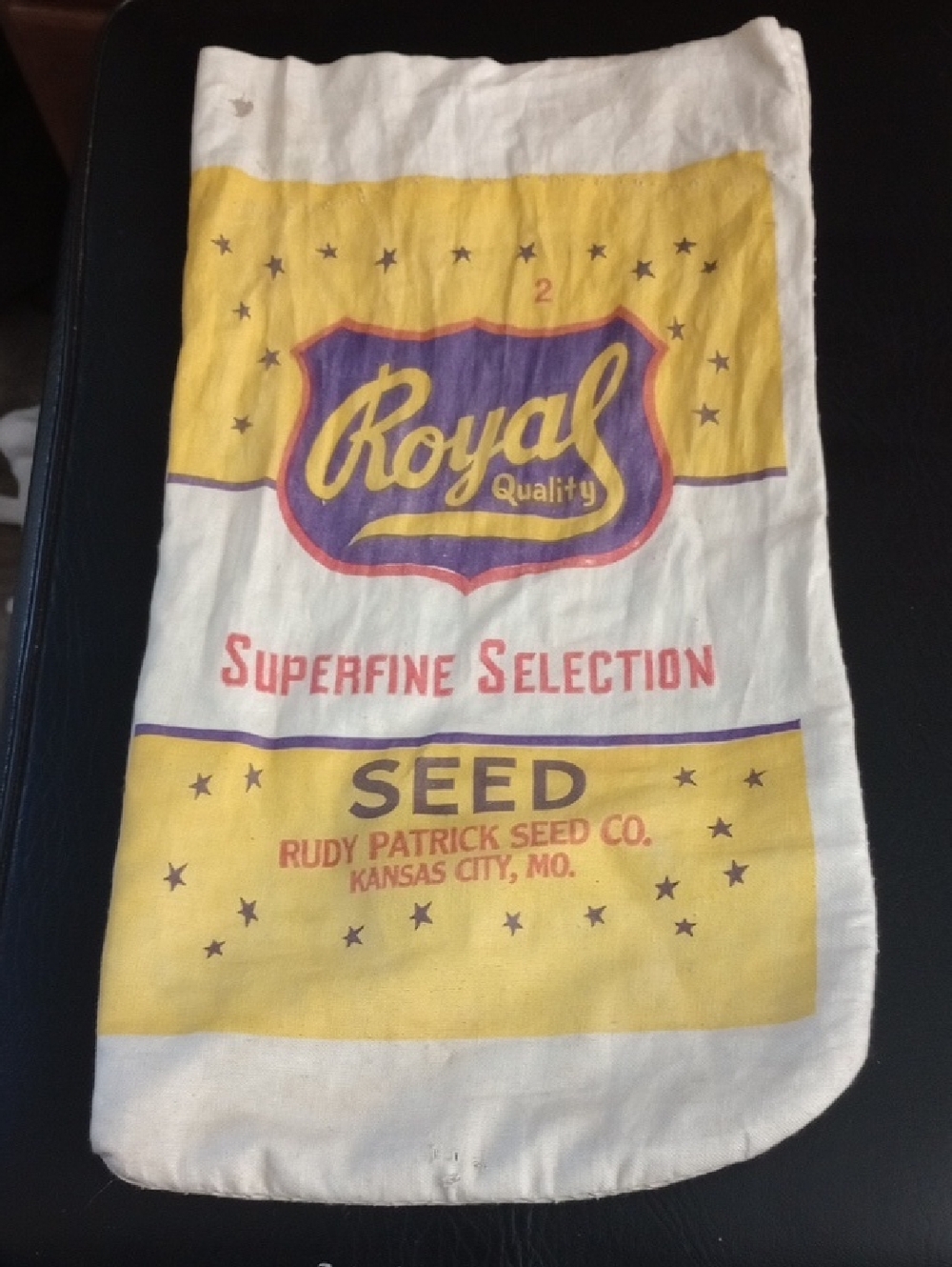 Vintage Rudy-Patrick Seed Co. "Royal Quality" Cloth Seed Sack